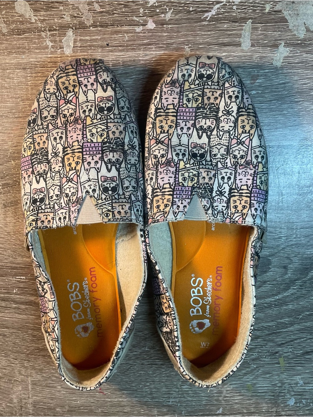 BOBS by Skechers Cat Print Slip-On Shoes